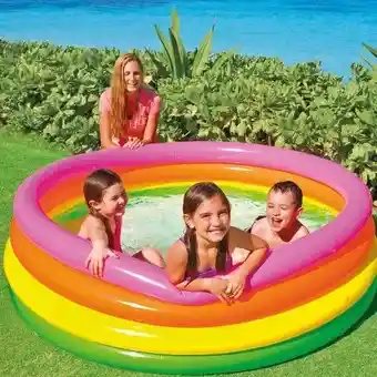 Piscina Inflable Intex De 168x46 Cm Flotador De 4 Aros Multicolor Flotadores