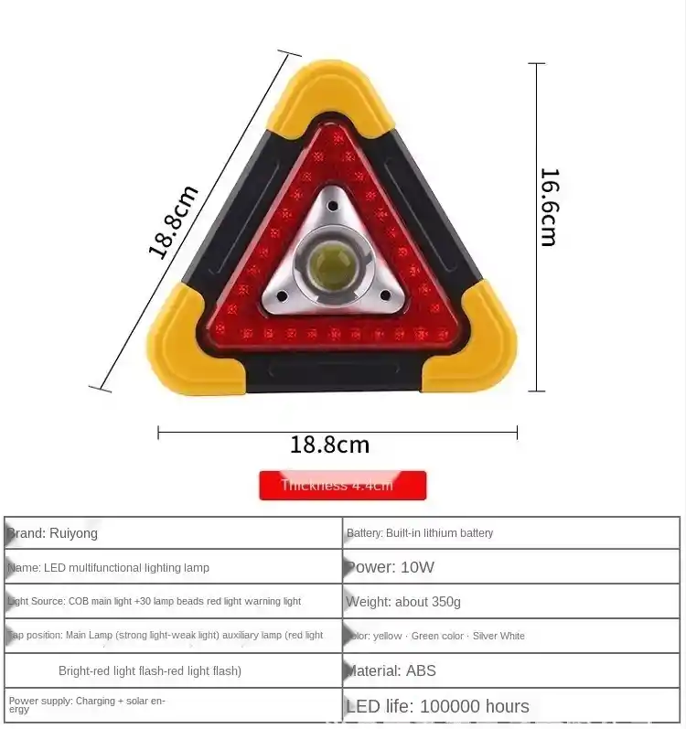 Triángulo Strober Luz De Emergencia Para Kit De Carretera