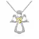 Collar Para Mujer Dije Ángel Guardian En Plata 925