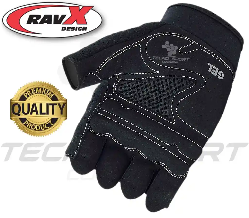 Guante Gel Bicicleta Ciclismo Ravx Nova Moto Gym Gimnasio Color Rojo Talla L