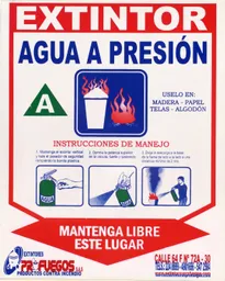 Señ Extintor Agua A Presion