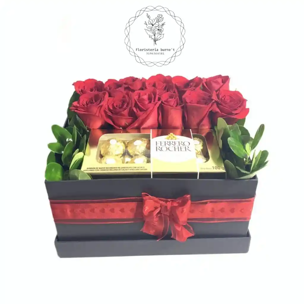 Chocolates Rosas En Caja De Regalo Y