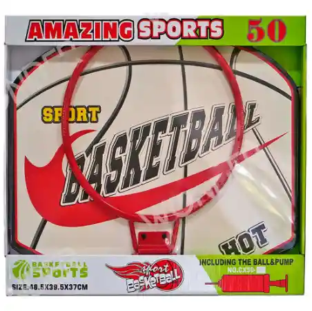 Aro Baloncesto Tablero Basketball + Malla + Balón + Inflador