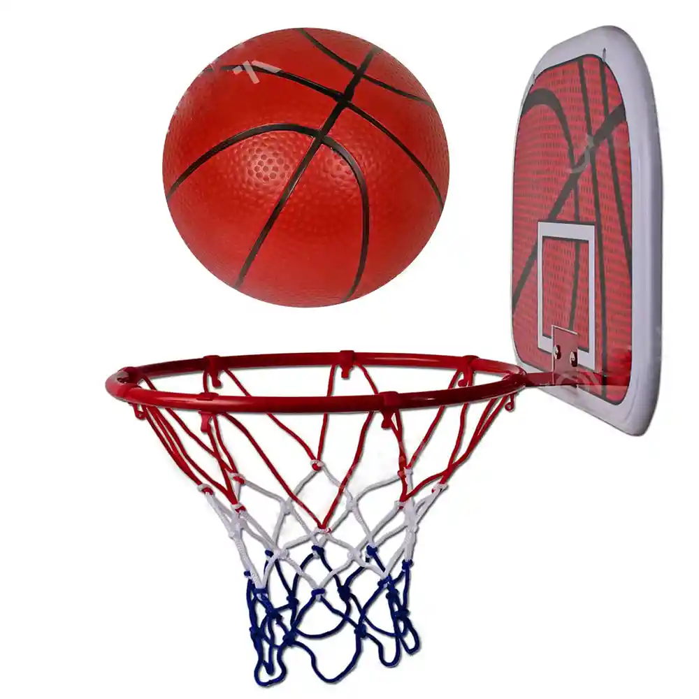 Aro Baloncesto Tablero Basketball + Malla + Balón + Inflador