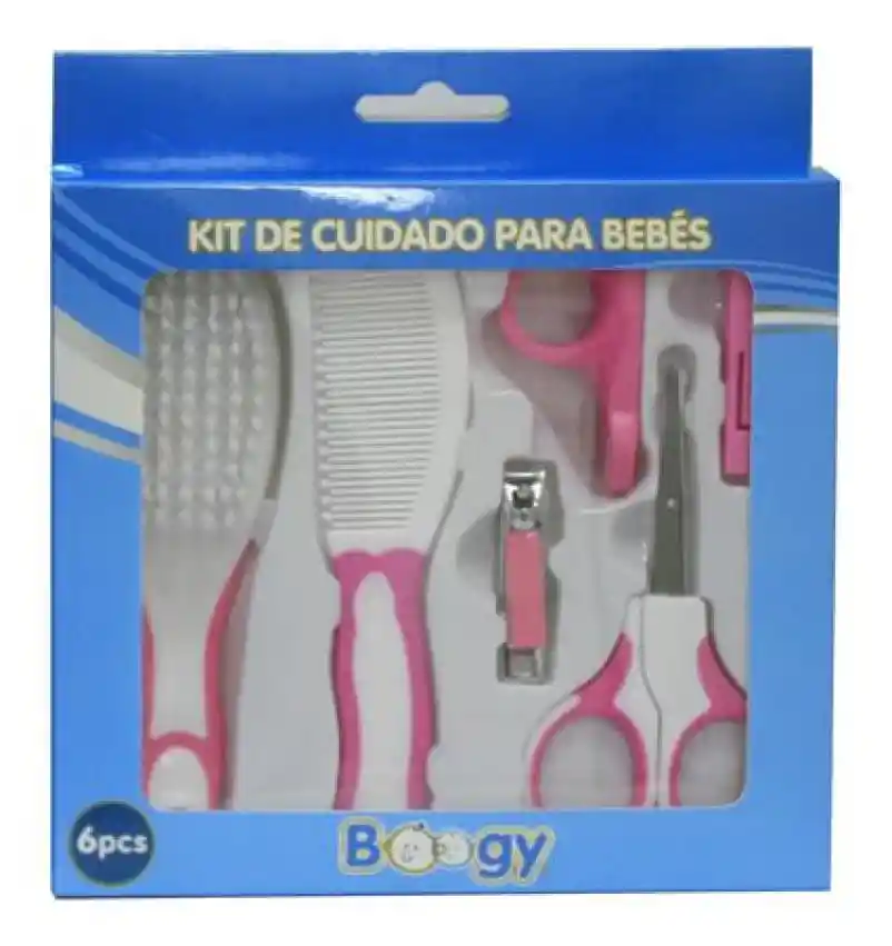 Set Kit Estuche Aseo Cirugía Manicura Bebe Y Niña Fucsia 6 Piezas