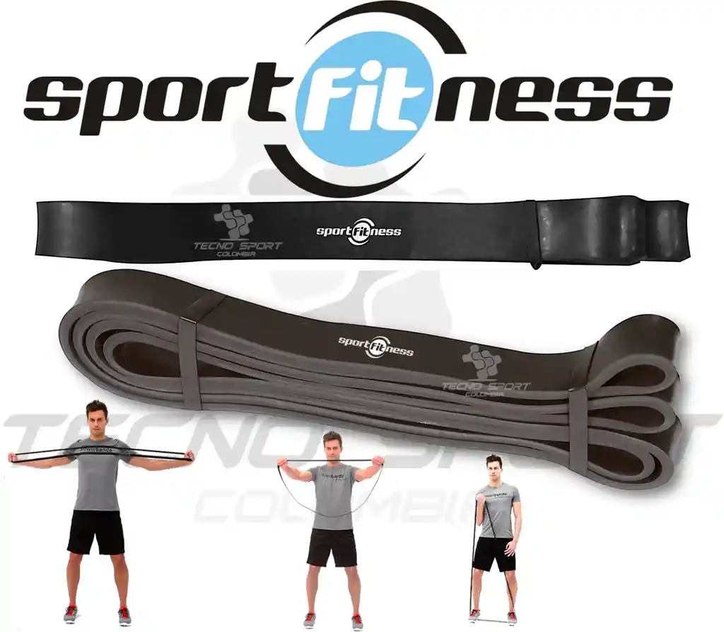 Sportfitness Banda De Poder Elastica Negra Tonificacion Gym