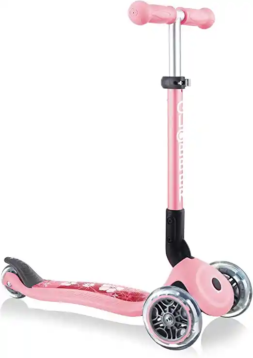 Globber Patineta Foldable Rosa Flores Y Luces Junior