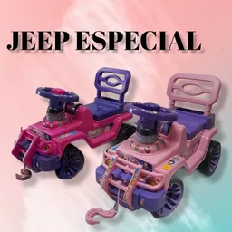 Carro Jeep De Lujo Color Rosado / Montable Andadera.