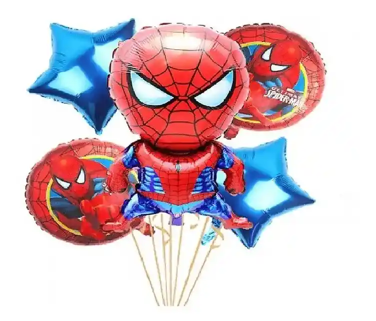 Globos Spider Man Metalizados En Kit