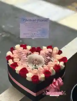 Orquidea Caja Corazon Con Fresas Con