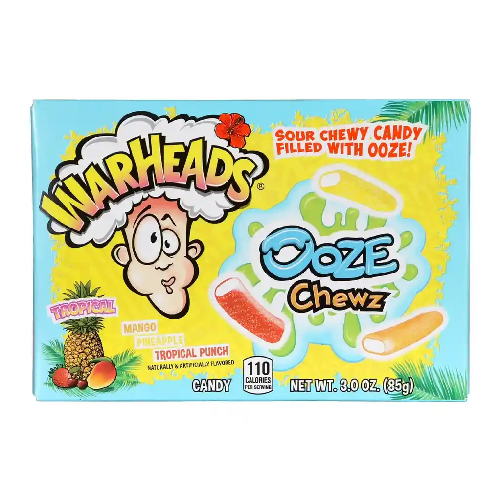 Warheads Dulce Acido Masticable Tropical 3 Oz (85g)