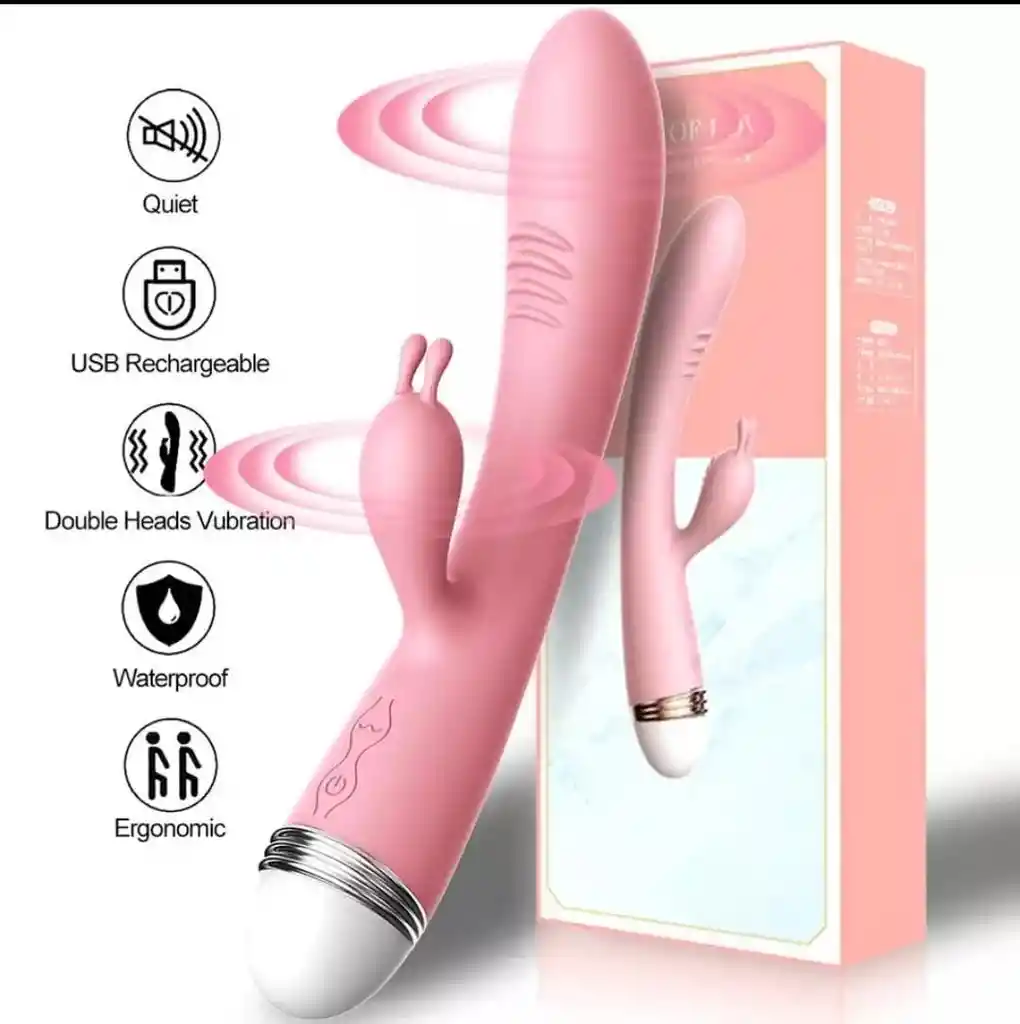 Vibrador Consolador Doble Estimulacion Punto G Conejo Recargable