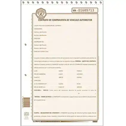 Minerva Contrato Formato Para Compraventa De Vehiculo Automotor Paquete 12 Und