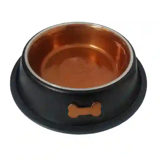 Pet Love Plato Antideslizante para Perros Color Negro Cobre