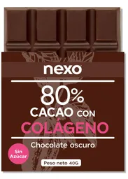 Barra De Chocolate Oscuro Con Colágeno 80% Nexo Unidad