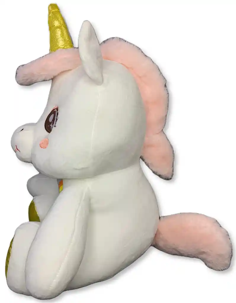 Peluche Unicornio Arcoiris Detalles Brillantes 40cm