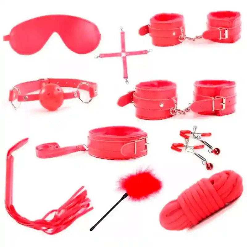 Kit Sado Sadomasoquismo Bondage Bdsm 10 Piezas