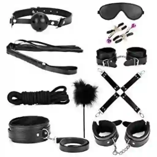 Kit Sado Sadomasoquismo Bondage Bdsm 10 Piezas