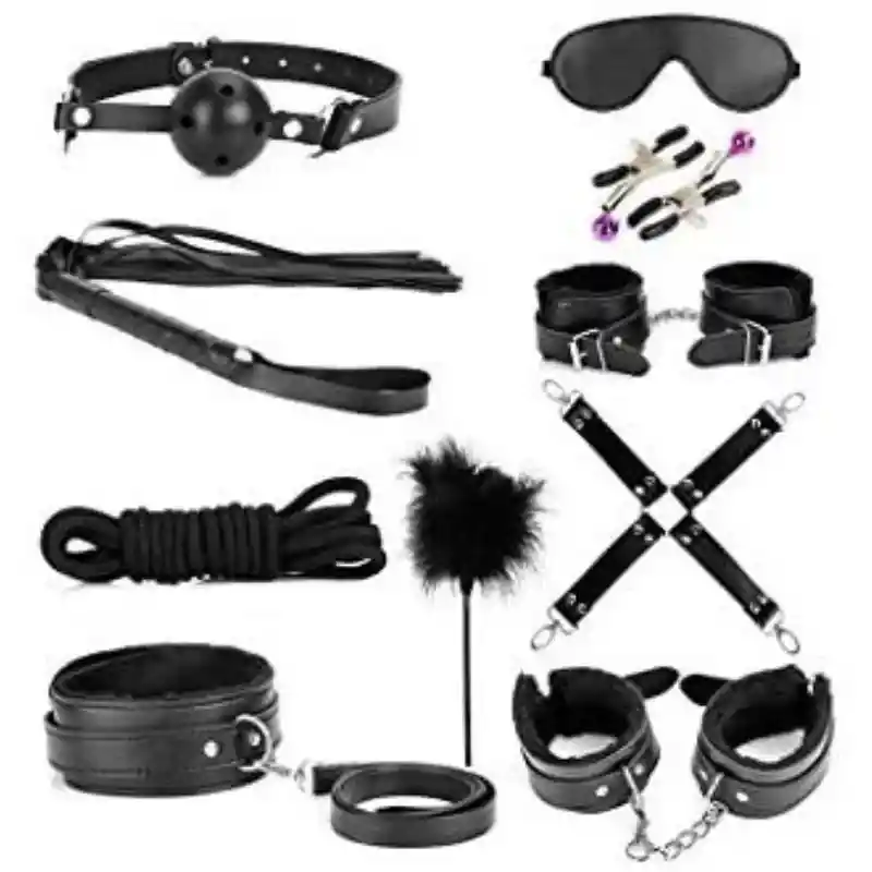 Kit Sado Sadomasoquismo Bondage Bdsm 10 Piezas