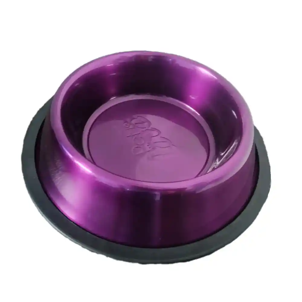 Plato Metalizado En Acero Pet Love 25.5cm