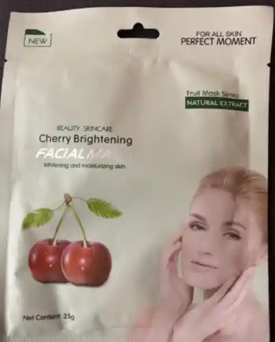 Mascarilla Facial De Cereza, Contiene Vitamina C, 25 G.