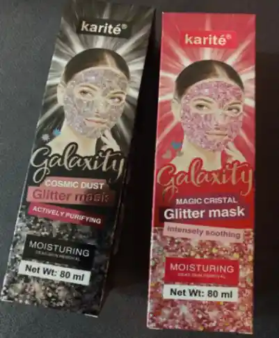 Mascarilla Glitter (disponible En Negro ( Estrellitas) Y En Rosa (corazones) 80ml.