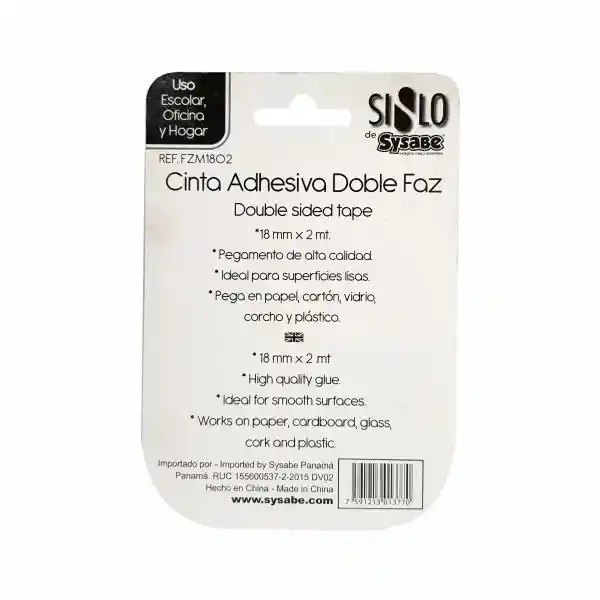 Cinta Adhesiva Doble Faz (espuma) - 18 Mm - 2 M