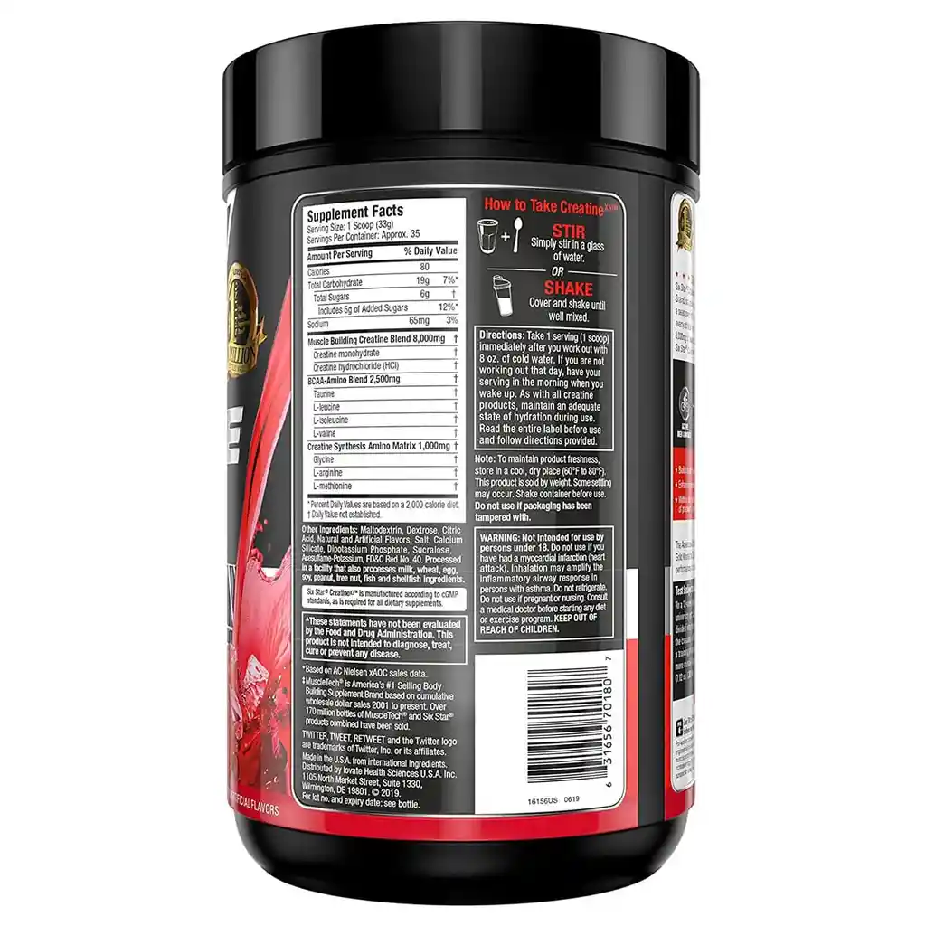 Six Star Pro Nutrition Creatina X3 En Polvo Fruit Punch 2.19 Lbs.(993g)