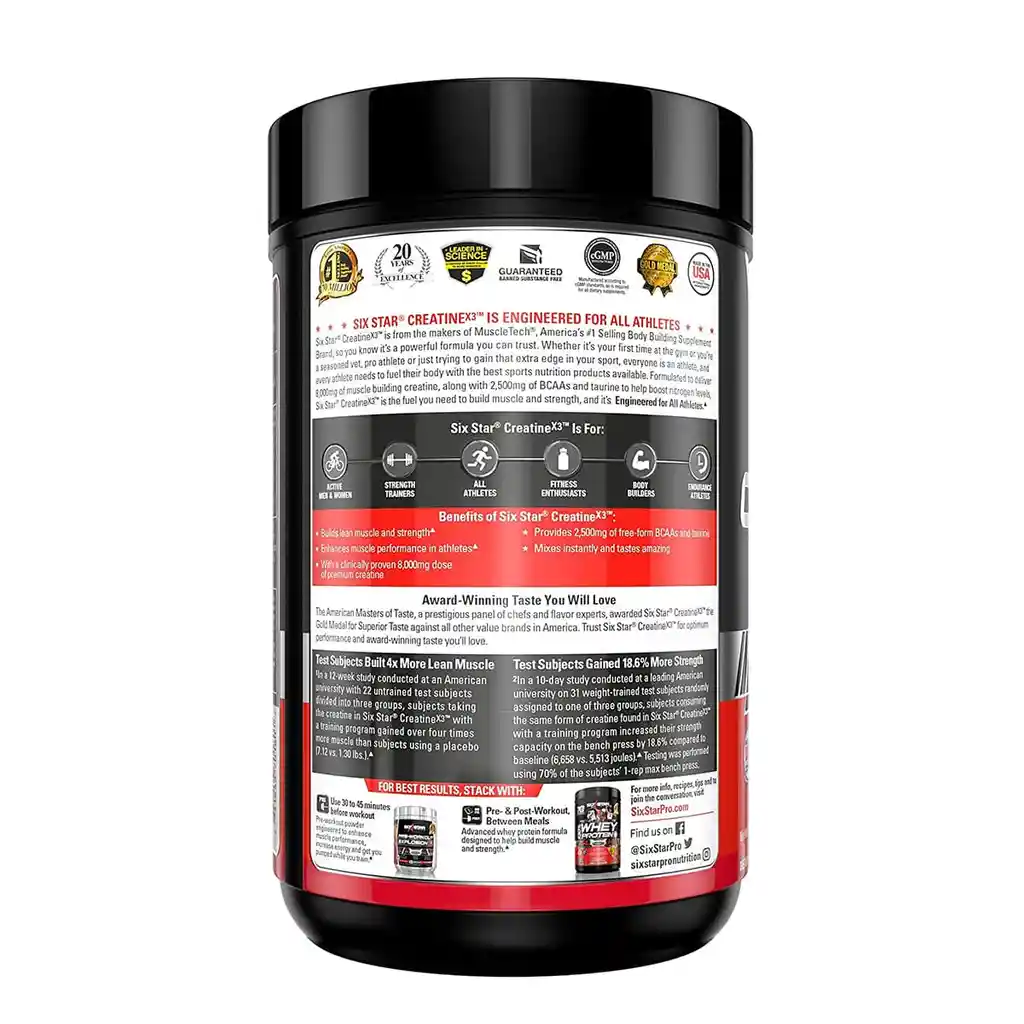 Six Star Pro Nutrition Creatina X3 En Polvo Fruit Punch 2.19 Lbs.(993g)