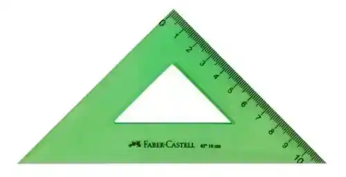 Regla Escuadra Faber Castell 45° /16 Cm