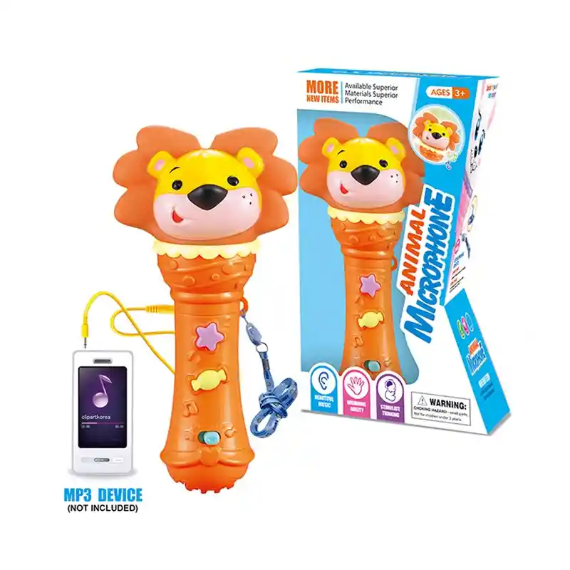 Micrófono Bebe Musical Sonajero Infantil Luces Didáctico Mp3 León