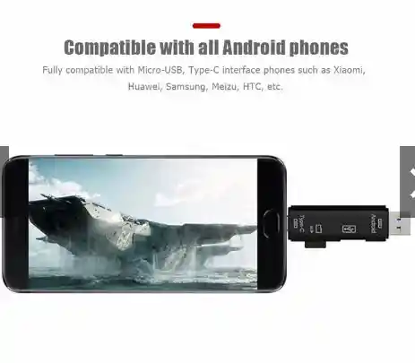 Adaptador Lector De Tarjetas Otg Tipo C Usb Micro Usb Sd Tf Memoria 5 En 1