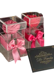 Solitario De Rosa Rosada Preservada En Caja Crítica. (1)