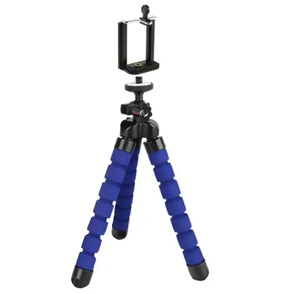 Tripode Para Celular Y Camara Flexible Azul