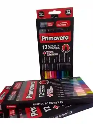 Color Colores Primavera Unipunta Black Madera Negra Caja X 12 Unidades