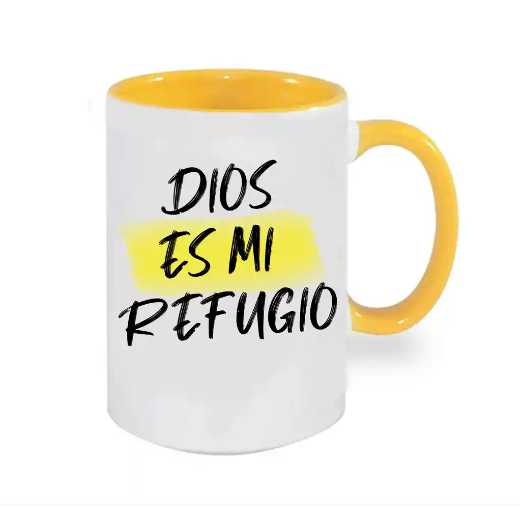 Mug Amarillo Dios Es Mi Refugio