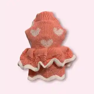 Sweater Vestido Para Perro O Gato Corazones Rosa