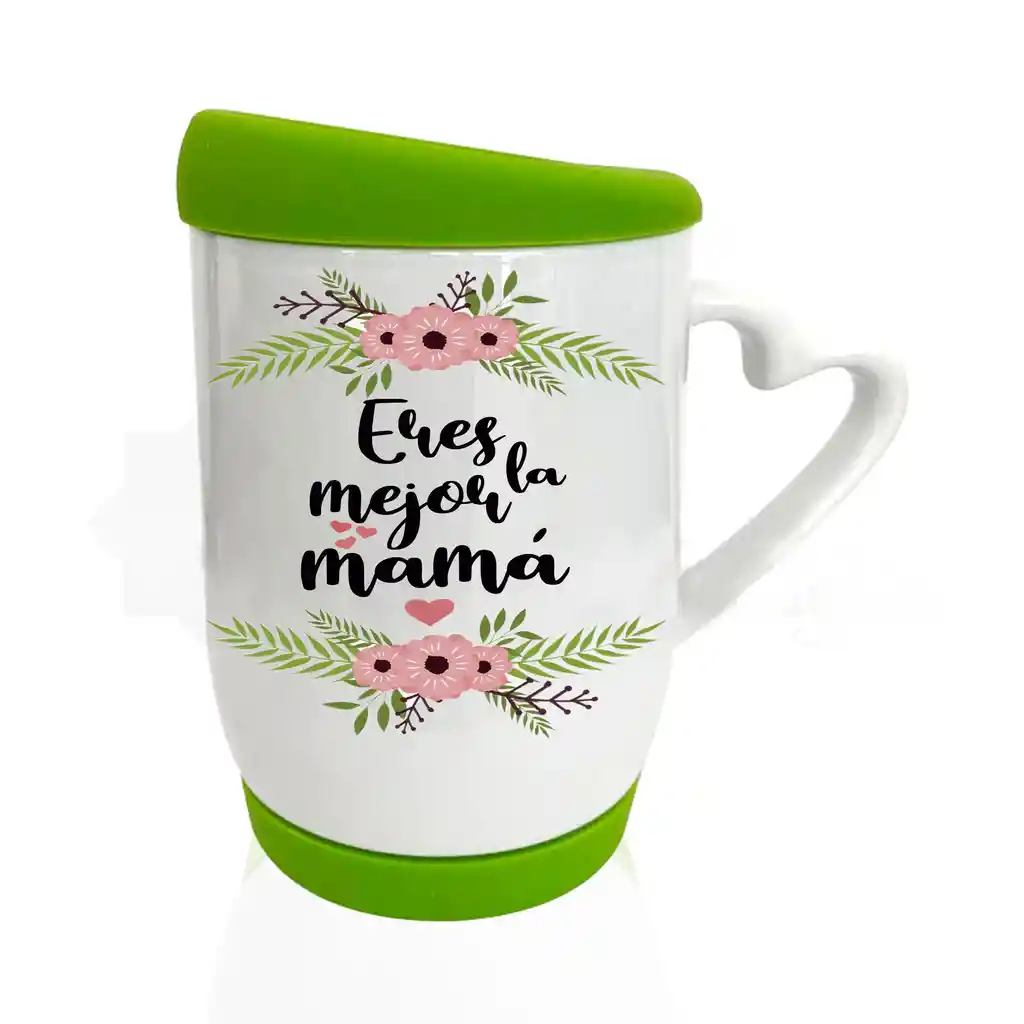 Mug Silicona Verde Eres La Mejor Mamá