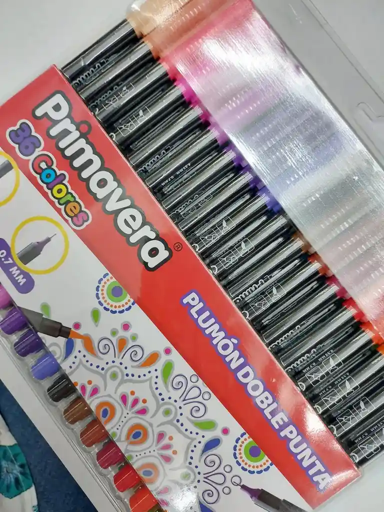 Plumon Doble Punta X 36 Colores4.55mm X 0.7mm Primavera