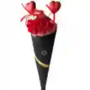 Valentine's Roses In A Cone - Negro
