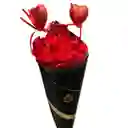 Valentine's Roses In A Cone - Negro