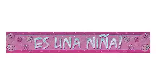 Cartel Holografico Baby Shower Es Una Niña 90cm X 2und