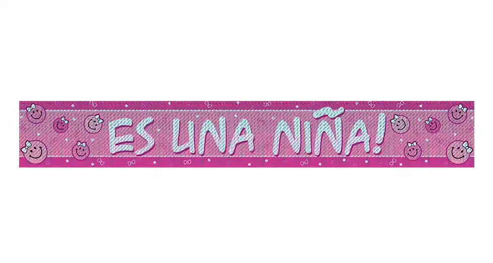 Cartel Holografico Baby Shower Es Una Niña 90cm X 2und