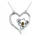 Collar Para Mujer Dije Oso Koala Amor Fabricado Plata 925