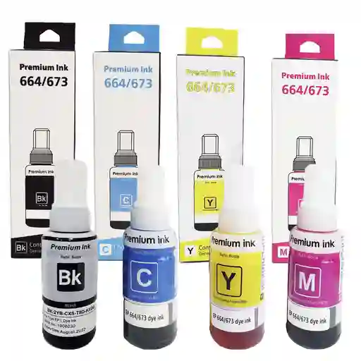 Tintas Premium 664 Para Impresoras L210 L355 L375 L555 Kit X 4 Colores