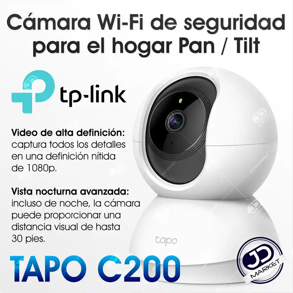 Tp-Link Camara Ip Robotica Dia/Noche Audio 1080P,Tapo C200