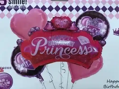 Globos Metalizado Princesa 5 Piezas