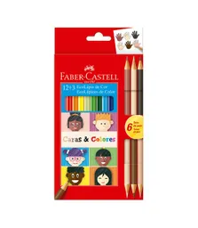 Faber Castell Caja De Colores 12+3 Caras Y Colores