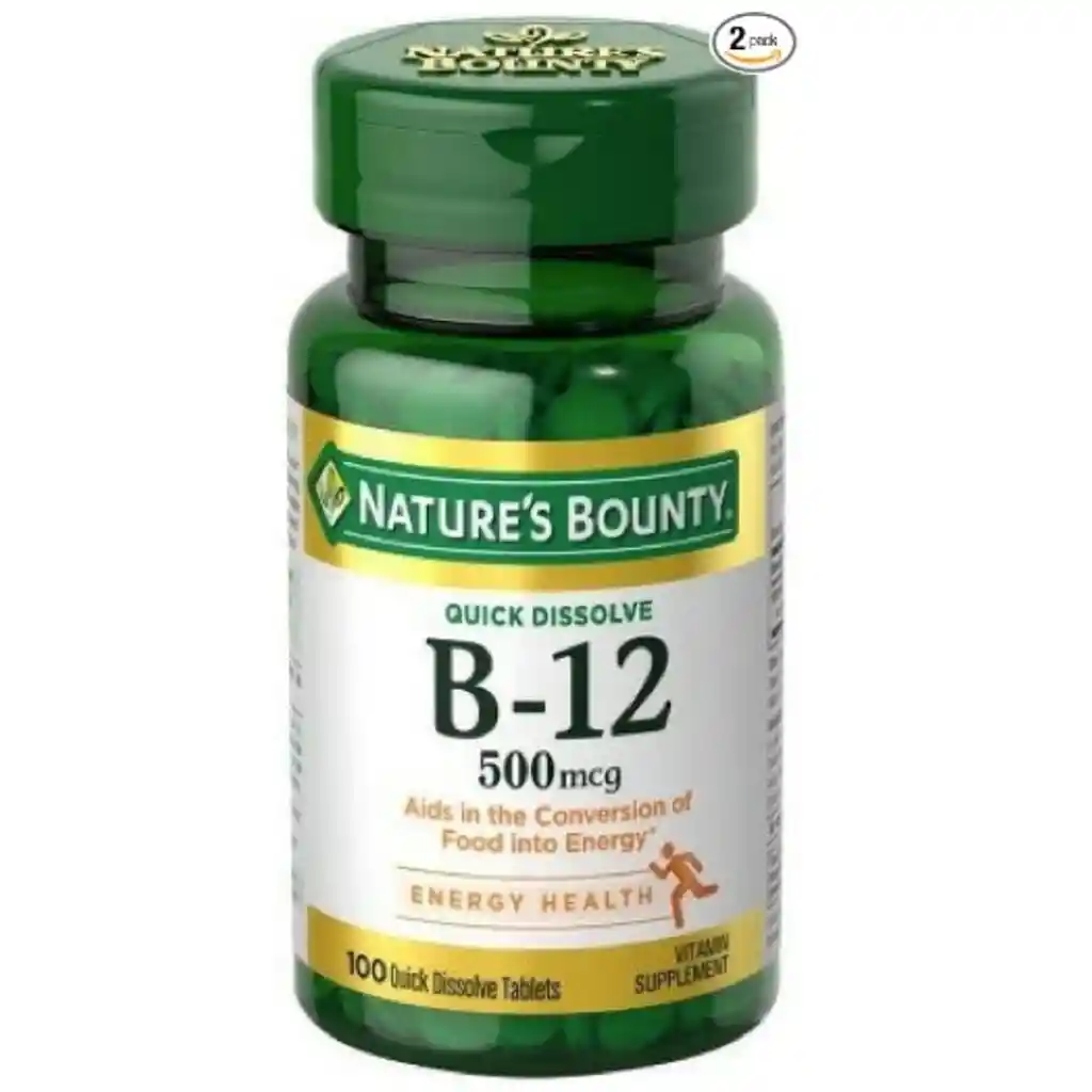 Vitamina B12 Nature's Bounty Cápsulas Blandas Suplemento | 100 Cápsulas 500 Mcg