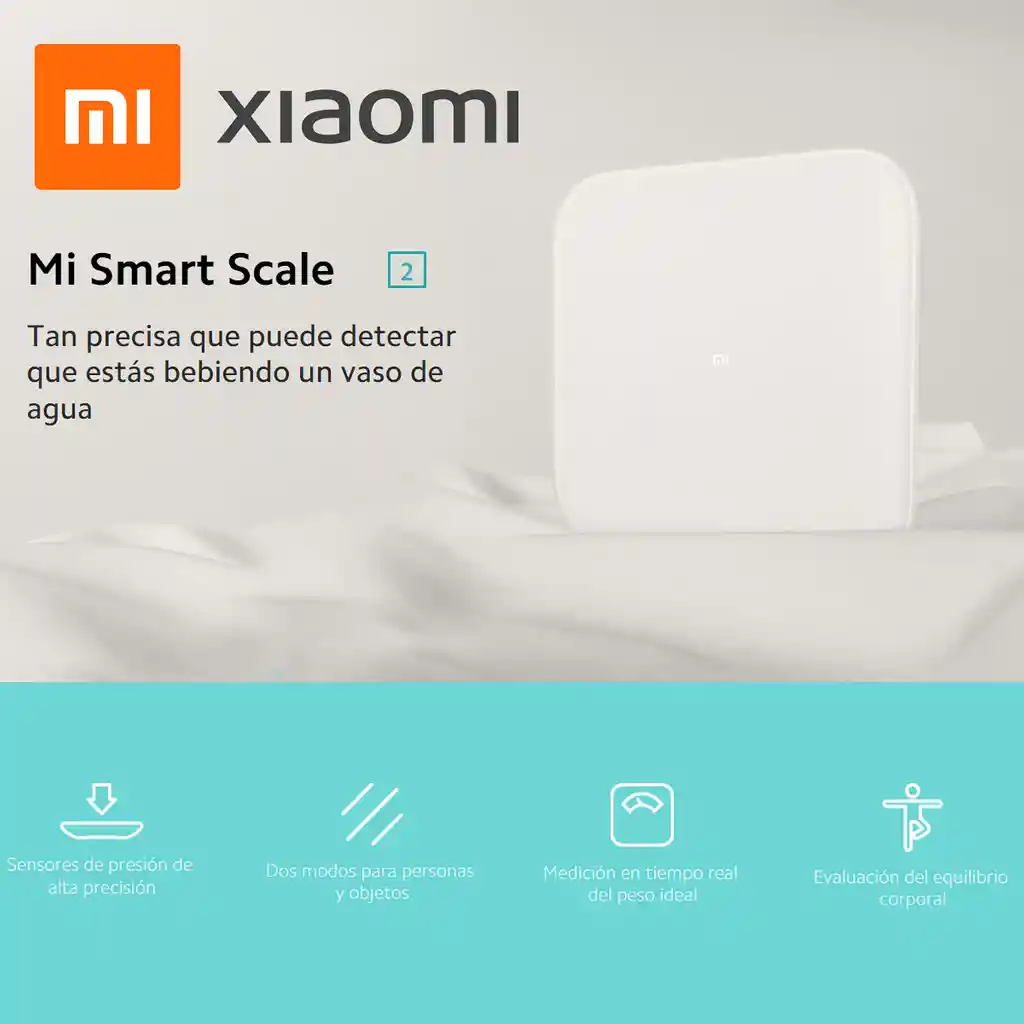 Báscula Smart Digital Con Bluetooth 5.0, Mi Xiaomi Scale 2